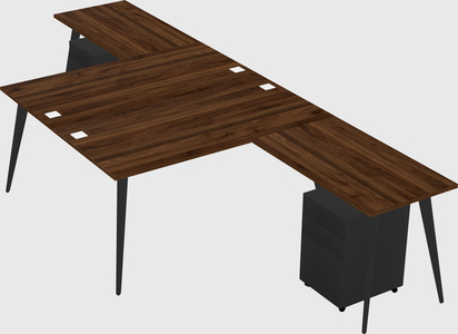 Shared l-shaped office desk system
