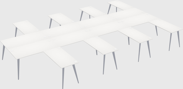 Shared l-shaped office desk system