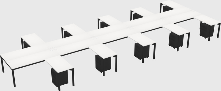 Shared l-shaped desk
