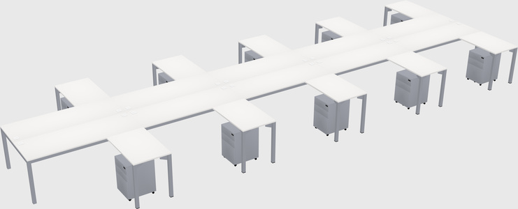 Shared l-shaped desk
