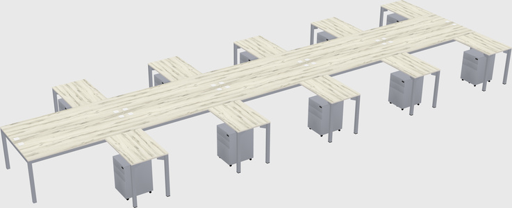 Shared l-shaped desk