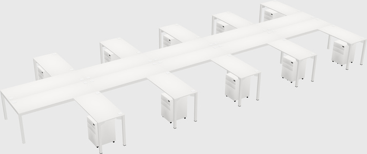Shared l-shaped desk