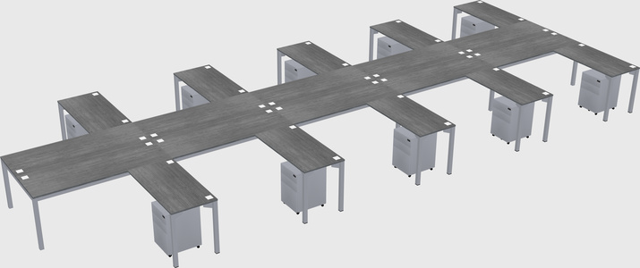 Shared l-shaped desk