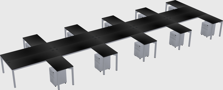 Shared l-shaped desk
