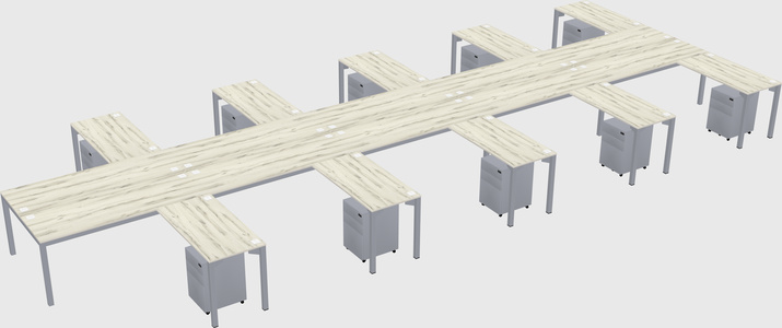 Shared l-shaped desk