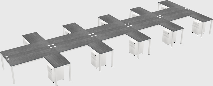 Shared l-shaped desk