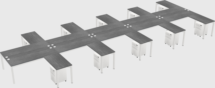 Shared l-shaped desk