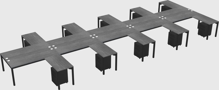 Shared l-shaped desk