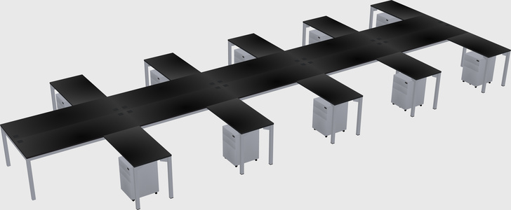 Shared l-shaped desk