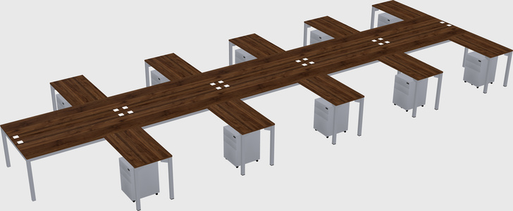 Shared l-shaped desk