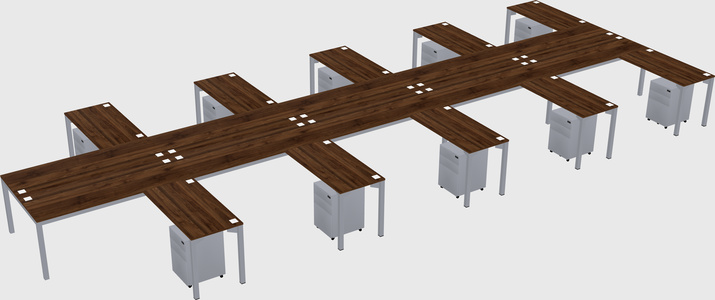 Shared l-shaped desk