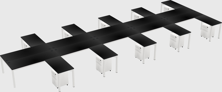Shared l-shaped desk