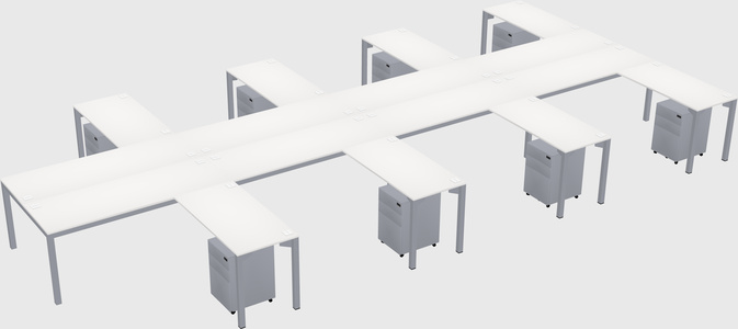 Shared l-shaped desk
