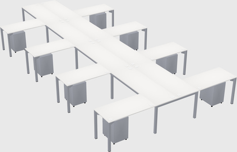 Shared l-shaped desk