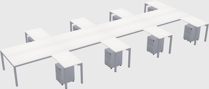 Shared l-shaped desk