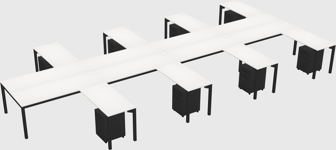 Shared l-shaped desk