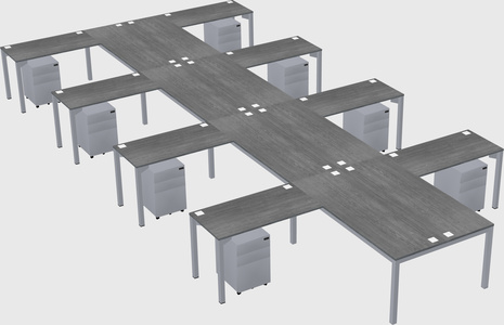 Shared l-shaped desk