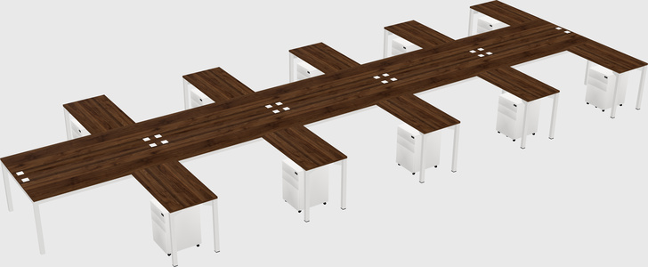 Shared l-shaped desk
