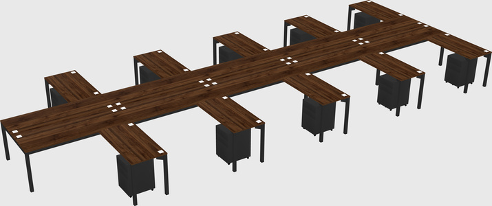 Shared l-shaped desk
