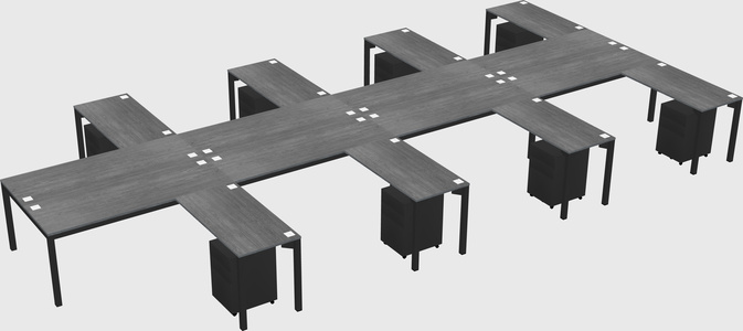 Shared l-shaped desk