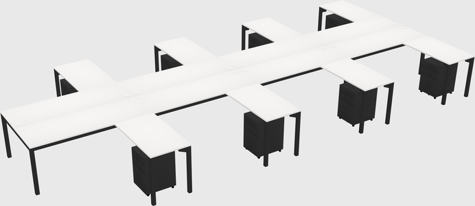 Shared l-shaped desk