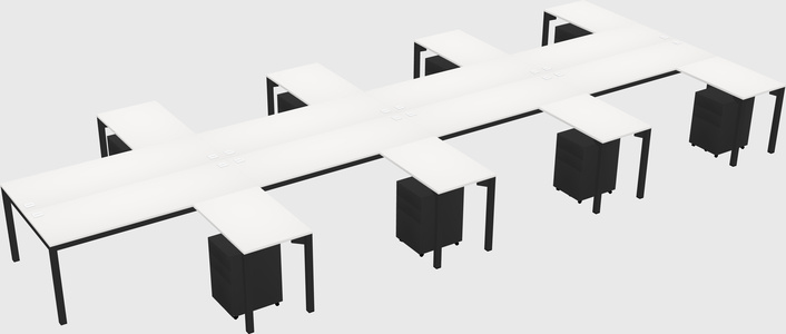 Shared l-shaped desk