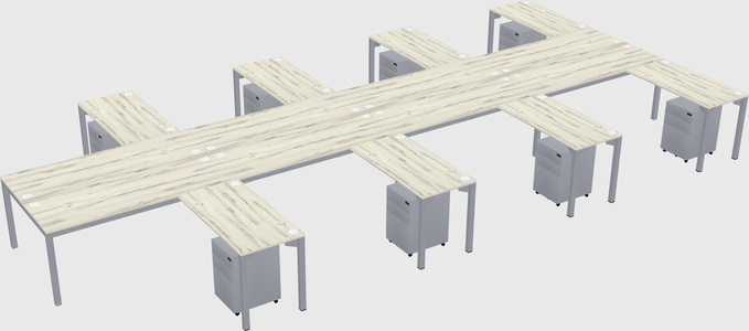 Shared l-shaped desk
