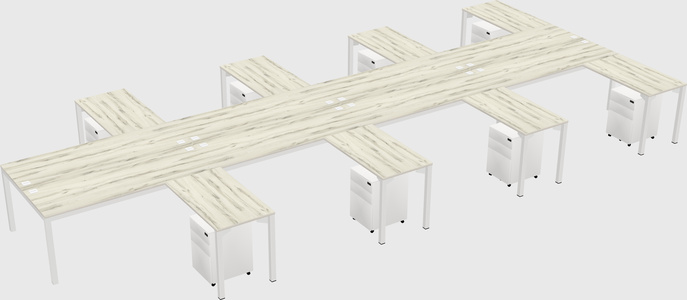 Shared l-shaped desk