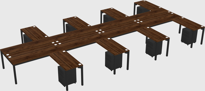 Shared l-shaped desk