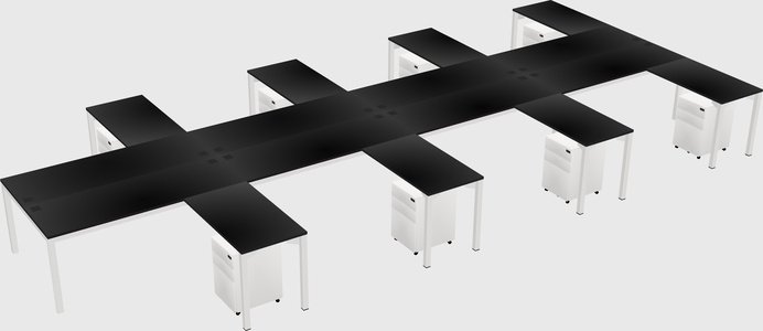 Shared l-shaped desk