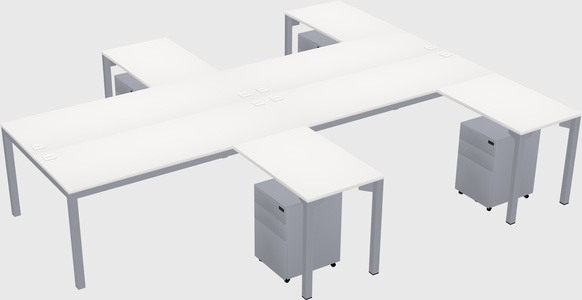 Shared l-shaped desk
