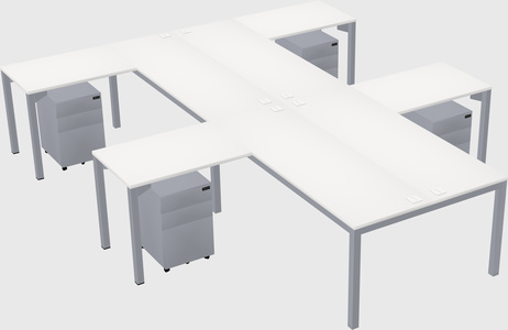 Shared l-shaped desk