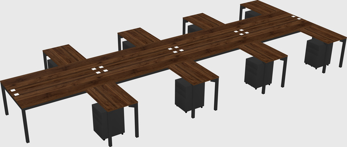 Shared l-shaped desk