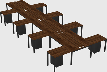 Shared l-shaped desk