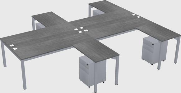 Shared l-shaped desk