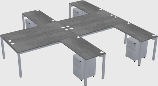 Shared l-shaped desk