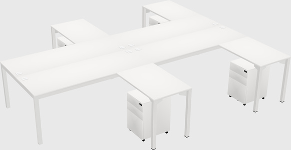 Shared l-shaped desk