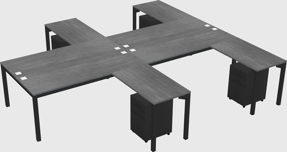 Shared l-shaped desk