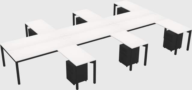Shared l-shaped desk