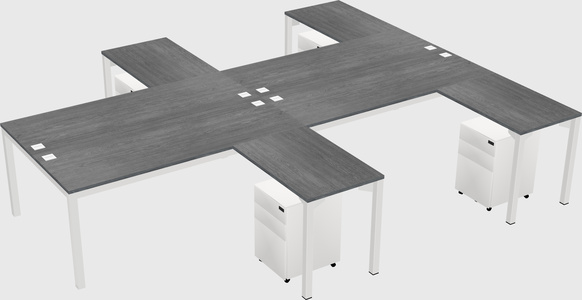Shared l-shaped desk