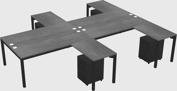 Shared l-shaped desk