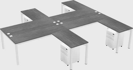 Shared l-shaped desk