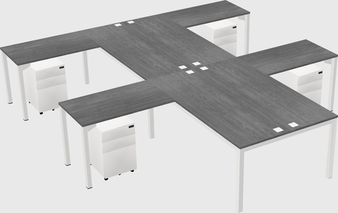 Shared l-shaped desk