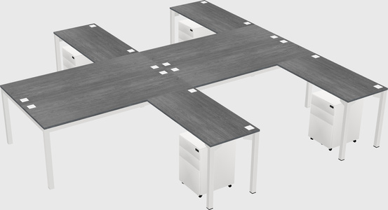 Shared l-shaped desk