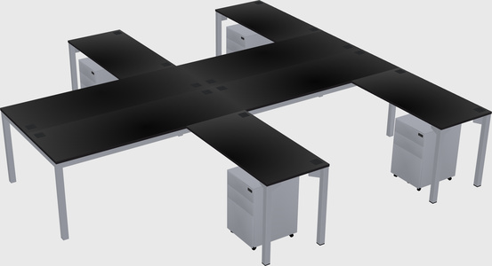 Shared l-shaped desk
