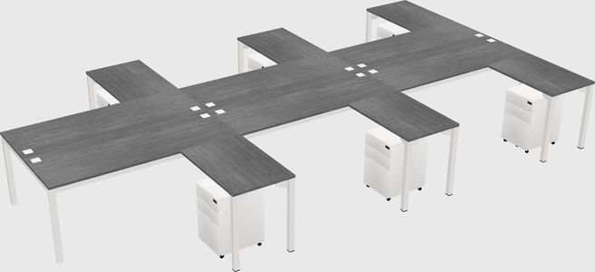 Shared l-shaped desk
