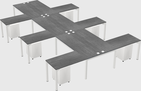 Shared l-shaped desk
