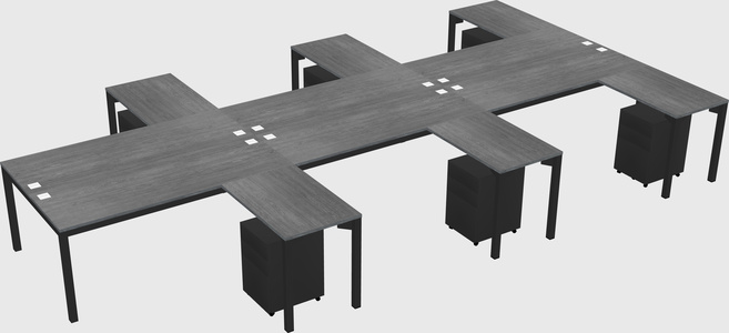 Shared l-shaped desk