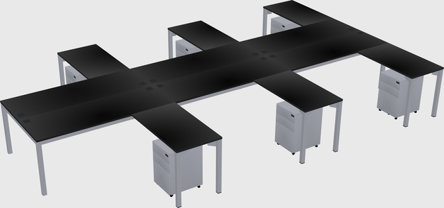 Shared l-shaped desk