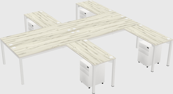 Shared l-shaped desk